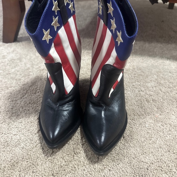 Guiseppe Zanotti Flag Leather Cowboy Booties - Picture 1 of 4
